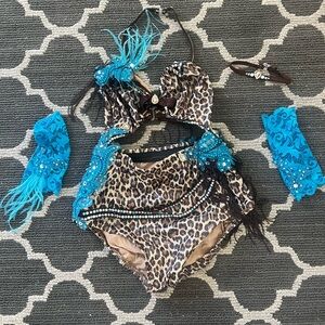 Leopard one piece dance costume